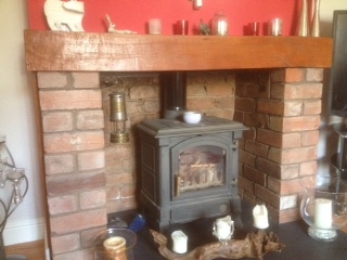 Traditional wood burner fireplace